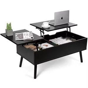 [Hot Item] Wood Veneer Adjustable Lift Top Smart Coffee Table Hidden Storage Furniture