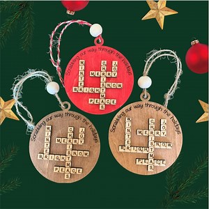Scrabble Christmas Ornament, Gift for Gamer, Stocking Stuffer, Scrabble Ornament, Gift Tag, Scrabbling Our Way Through the Holidays - Etsy