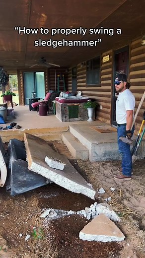 How to properly swing a sledgehammer! #fyp #sledge #hammer #sledgehammer #construction #concrete #hardwork #perfectform #BVIRAL | How We DIY It