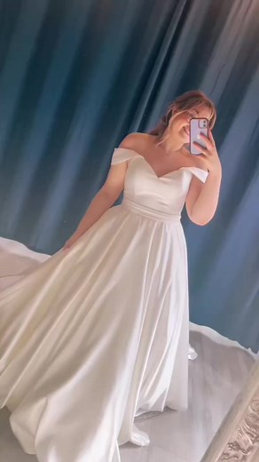 Wow your wedding guests with this Detachable full satin ball gown skirt over a beautiful off the shoulder satin and tulle tea length dress. Two looks in one 😍 . . #weddingdressshopping #weddingdress #wedding #love #bridal #fashion #luxury #bridalwear #fashionstyle #bridalinspiration #bridalvogue #fashionista #bride #bridetobe #bridedress #weddinginspiration #weddingstyle #doncaster #somthingdifferent #standout #bebold #bebeautiful #beenvied #yorkshirebride | Be Envied Bridal