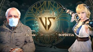 You can play as the Bernie Sanders inauguration meme in Soulcalibur 6