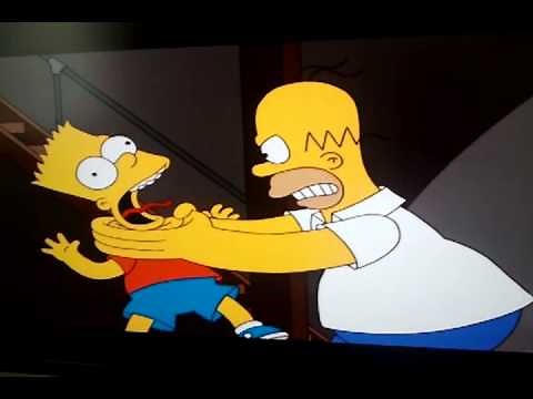 Homer strangles bart with long fingers
