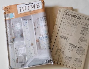 Shower Curtain Sewing Patterns for Bathroom Sink Skirt and Window Curtain, Vintage Simplicity Home Pattern 9153 Uncut 2000 - Etsy