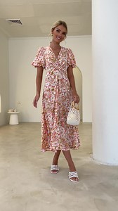 1K views | Embrace feminine styling with the Everlia Midi Dress! https://ginghamandheels.com/collections/dresses/products/everlia-midi-dress-alba-peach?variant=40122459062406 #newarrivals #new #fashion #justlanded #ginghamandheels | Gingham and Heels | Facebook