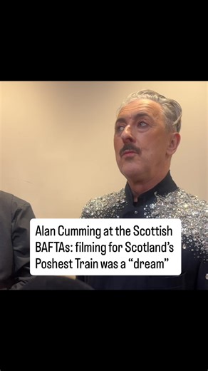 Alan Cumming says filming for ‘All Aboard! Scotland’s Poshest Train’ was a “dream”. The show picked up a Scottish BAFTA tonight for Factual Entertainment. #glasgow #scotland #bafta | Clyde 1 News