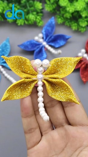 DIY Glitter Foam Dragonfly - Handmade Craft with Foamiran Technique #diy #craft #dragonfly | DIY Crafts & Art