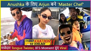 #ArjunBijlani is up with one more of his talents as he becomes master chef for Cute #Anushka makes Hot Chocolate for her, Whereas Anushka shares funny Tongue Twister challenge with #VarunSood & #VishalAdityaSingh. Watch the video to know more. | Telly Masala