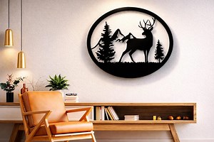 Deer Scene Svg Dxf Png Files Metal Wall Art Files, Laser Cut Design - Etsy