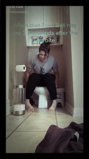 Girl has explosive diarrhea in toilet and 👍