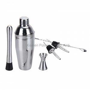 [Hot Item] Stainless Steel Drink Mixer Branded Cocktail Bartender Shaker Bar Set