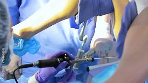 Office hysteroscopy. Gynecological chair. A woman at the gynecologist for a check-up.