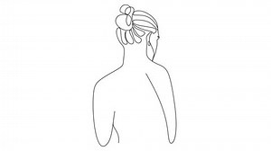 Linear drawing of a female figure. Vector illustration without artificial intelligence