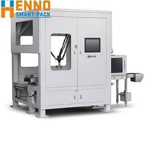 [Hot Item] Professional Stand up Dried Fruit Pouch Zipper Bag Delta Spider Robotic Arm Case Packer with Fanuc Robot Palletizer