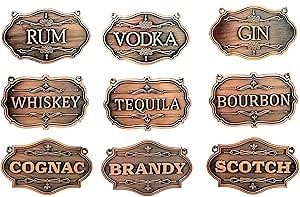 Liquor Decanter Tags, Set of 9 (Antique Copper)