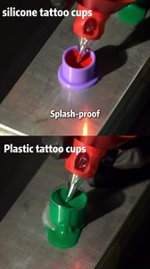 Wormhole Tattoo Ink Caps 50Pcs Silicone Ink Caps with Base Disposable Self-Stand Tattoo Ink Cups for Tattoo Ink, Tattoo Accessory Tattoo Supplies 12x20mm -Purple