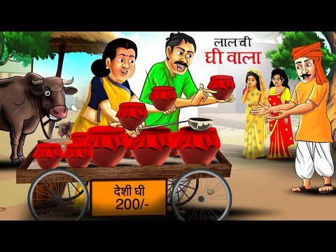 लालची घी वाला - Lalchi Ghee Wala - hindi kahaniyan - Moral Stories - Story in Hindi - Best Cartoon