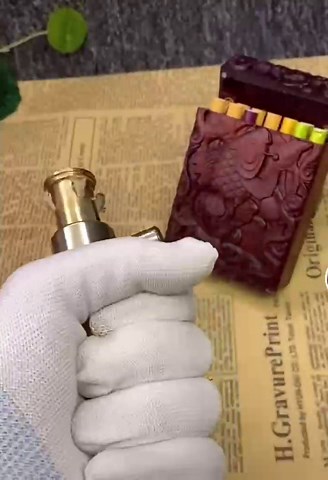 Tribal Torch Kerosene Lighter Short and Long Special-Shaped Creative Collection Big Brass Torch Gasoline Vintage Cigarette Funny, 19cm