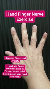 4K views · 20 reactions | Hand Finger Nerve Exercise Reduced Stress and Anxiety: Hand and finger exercises can be a form of stress relief, helping calm your mind and body and this is good for our health #handtherapy #finger #lymphaticmassage #everyoneactive #wrist #stressreliever #stressrelief #stressfree #Fingertips #tendon #depressionfree #exercisedaily #fingerstrength #hand #NerveHealth | Ana Marie Delos Santos | Facebook