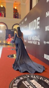 9.4K views · 241 reactions | ✨⚔️ Red carpet ready in a gold chest plate and navy blue slit gown. Bold, elegant, and timeless.  | Niti Shah | Facebook