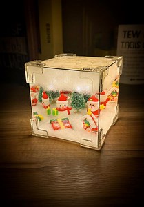 DIY Christmas Light Box Decoration, Cute Snowman Ornament, Creative Winter Scene Gift Box With Mirror Effect, Holiday - Etsy