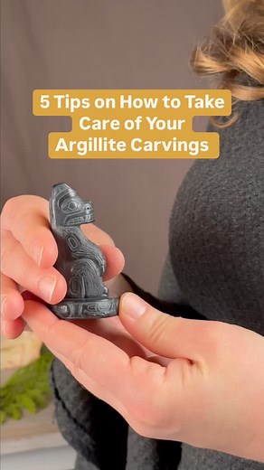 5 Tips on How to Care for Your Argillite Carvings. Have more questions about Argillite? Leave your questions below. Argillite bear by Haida artist, @haida_carver_melanie_russ_ #artcollectors #collectors #gohaidagwaii #haidagwaii #crystalcabingallery #haidaart #smallbusiness #northwestcoastart #haidaartist #argillite #argillitecarving #preserveart | Crystal Cabin Gallery