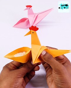 2.9K views · 119 reactions | Very Funny Paper Chicken !! Very Easy Origami Paper Craft | Art For You Creations | Facebook