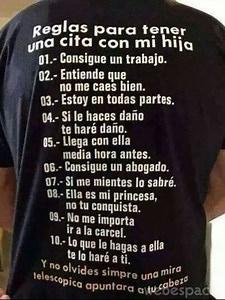 Reglas Para Salir Con Cita De Mi Hija Camiseta 10