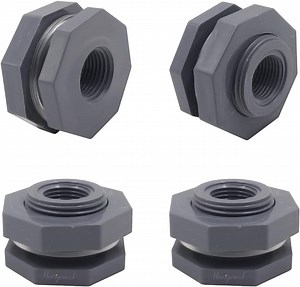 [Hot Item] NPT1/2 PVC Bulkhead Fitting, Plastic Pipe Connector for Rain Barrel Garden Hose Adapter Spigot Kit