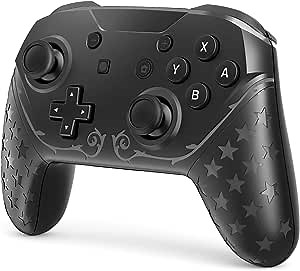 Wireless Pro Controller Compatible with Switch and Switch Lite, Pro Controller Remote Gamepad Joystick with NFC, Wake up, Dual Vibration and Motion Function(Black)