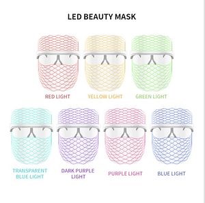 [Hot Item] LED Light Facial Mask, 3 Colors Light Facial Photon Beauty Device for Facial Rejuvenation, Anti-Aging