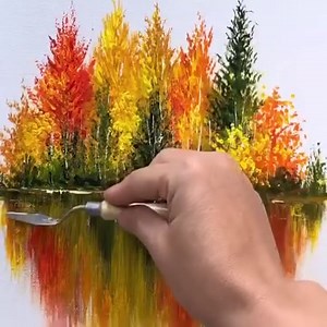 Simple Art / Tree Reflection Acrylic Painting | Painting Skills