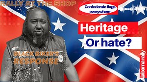 Heritage or hate? There are confederate flags everywhere at this "adult" themed biker rally. Why are there also so many black bikers here? Link to full video in comments. | Biker Dad