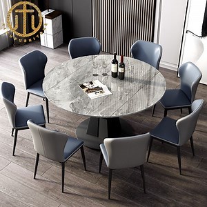 [Hot Item] Italian-Style Slate Round Table Home Multifunctional Rotating Dining Table