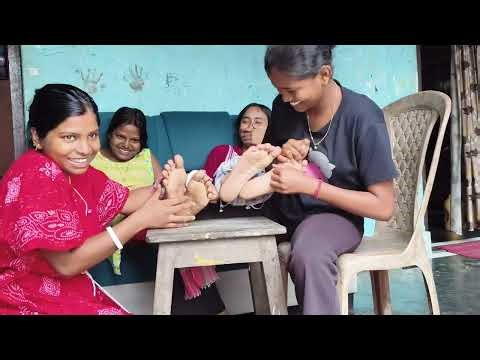 Feet tickled funny video 😅