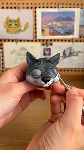 What stayed behind the scenes… but my favorite part Revealing the eyes after varnishing, when the character finally comes alive 🥺 . . . . . #loupmalaimé #wolfart #fantasycreature #creaturedesign #artprocess | Gift of Mercury toys