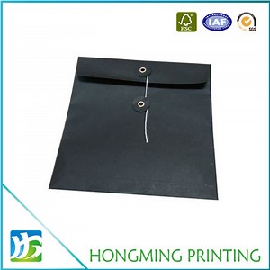 [Hot Item] Customize Simple Design Brown Kraft Paper Archive Envelopes with String