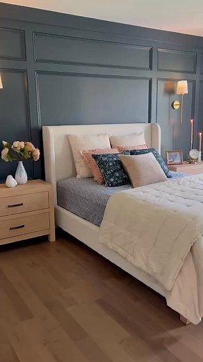 We recently refreshed this master bedroom with a touch of classic wall molding and a cozy sitting space by the window. These small yet significant updates have brought a sense of calm and character to the space…exactly what we were hoping for! #interiordesigner #design #decor #masterbedroomdesign #masterbedroom #wallpanneling #newdesign #ɴᴇᴡᴘᴏsᴛ #bedroom #bedroomdesign | Interiors by Natalie Hallman