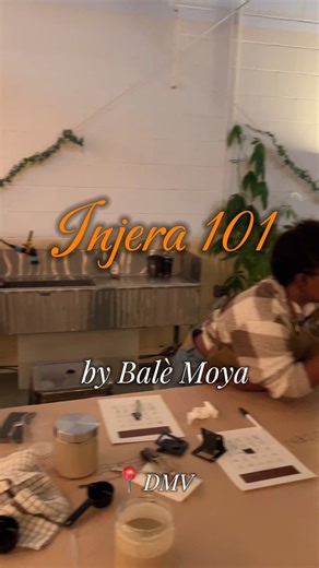 7.4K views · 46 reactions | Did you know traditional Ethiopian Injera is made with 100% teff, a super grain packed with nutrients? Join our Injera 101 class in the DMV and get hands-on experience making this staple from scratch. Ready to swirl your first Injera? #Injera101 #EthiopianFood #Injera #CookingClass #Teff #DoroWot #Balemoya #dmv #ethiopia | Balè Moya | Facebook