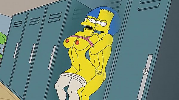 Marge and Bart Simpsons
