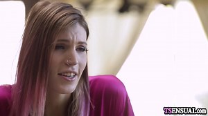 Petite shemale anal fucked by her boyfriends hard cock