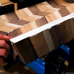 4.5K views · 47 reactions | How to Make a CHEVRON Pattern Cutting Board #cuttingboard #choppingblock #chevron #kitchendecor | DIY Huntress | Facebook