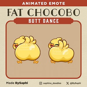 Final Fantasy Fat Chocobo Butt Dance Animated Emote | Twitch, Discord, Etc. - Etsy
