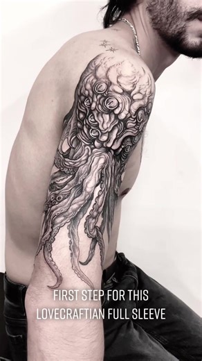 First step for this tribute to the call of Cthulhu inspired by h.p.Lovecraft mythology #fypシ #darktattoo #tattoo #monster #creepy #lovecraft