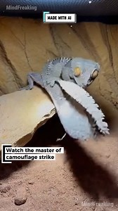 126K views · 245 reactions | The Giant Leaf Tail Gecko reveals why its camouflage is a masterpiece. A Cave Spider meets a defense strategy it never expected to face. #gecko #spider #nature #wildlife #survival ⚙️ AI-generated nature dramatization — no real creatures involved. | MindFreaking | Facebook