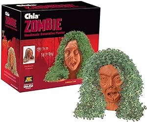 Chia Pet Zombie Lifeless Lisa with Seed Pack, Decorative Pottery Planter, Easy to Do and Fun to Grow, Novelty Gift, Perfect for Any Occasion