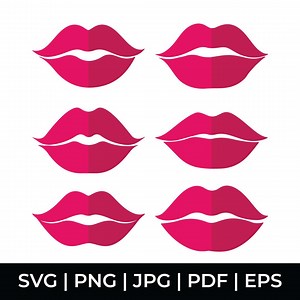 Pink Lips SVG Bundle, Kiss Cut File (digital Download) - Etsy