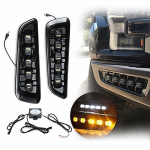 [Hot Item] with Turn Signal 4X4 Car LED Daytime Running DRL Fog Light Lamp for Ford F-150 F150 Raptor Svt 2017 2018 2019