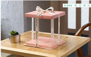 [Hot Item] Square Black High Wedding Transparent Acetate Plastic Tall Clear Cake Box