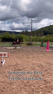 Jumping my first treble bareback on Troy #horse #equestrian #showjumping #horseriding #horselover #pony #horselove #horsegirl | Jumping with Ivy