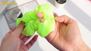 Framendino, 8 Pack Elastic Scrunchies for Hair 80s, Ponytail Ties Bands for Party Outfit Chiffon Workout Accessories in Orange, Hot Pink, Yellow, Green